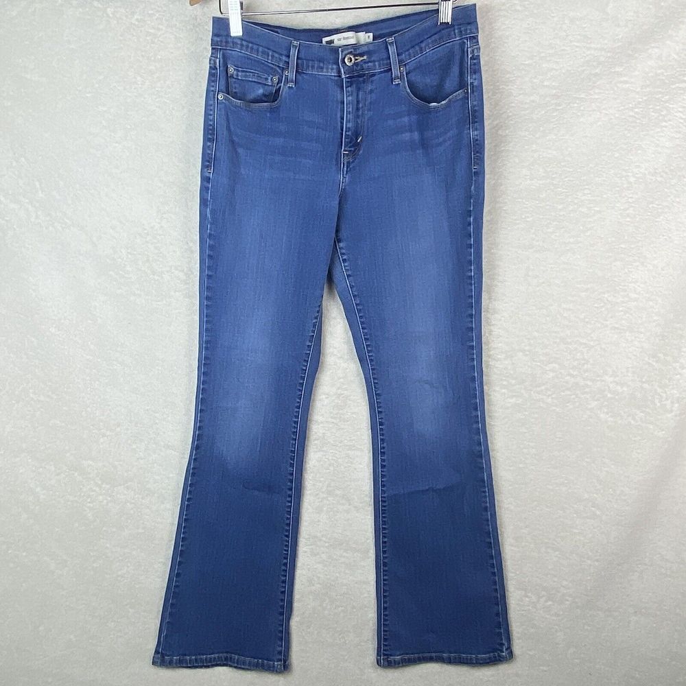 LEVIS‎ 515 Womens Size 8 Mid Rise Light Wash Stretch Denim Bootcut Jeans